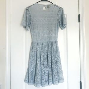 ASOS Dresses - Soft Blue Lace Dress With Keyhole Back ASOS Dresses - Soft Blue Lace Dress With Keyhole Back